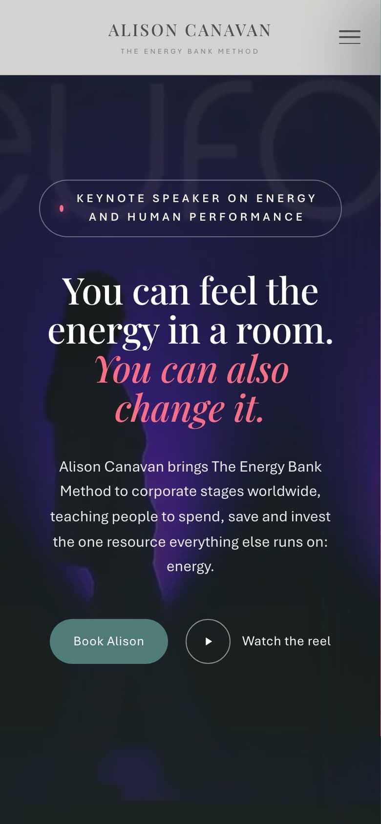 The new home page on a phone