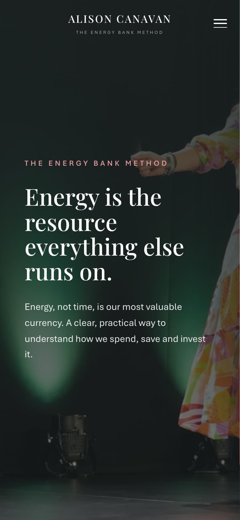 The Energy Bank Method page on a phone